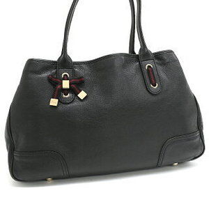 Gucci Princess Tote Bag Leather Web Stripe Sherry Ribbon